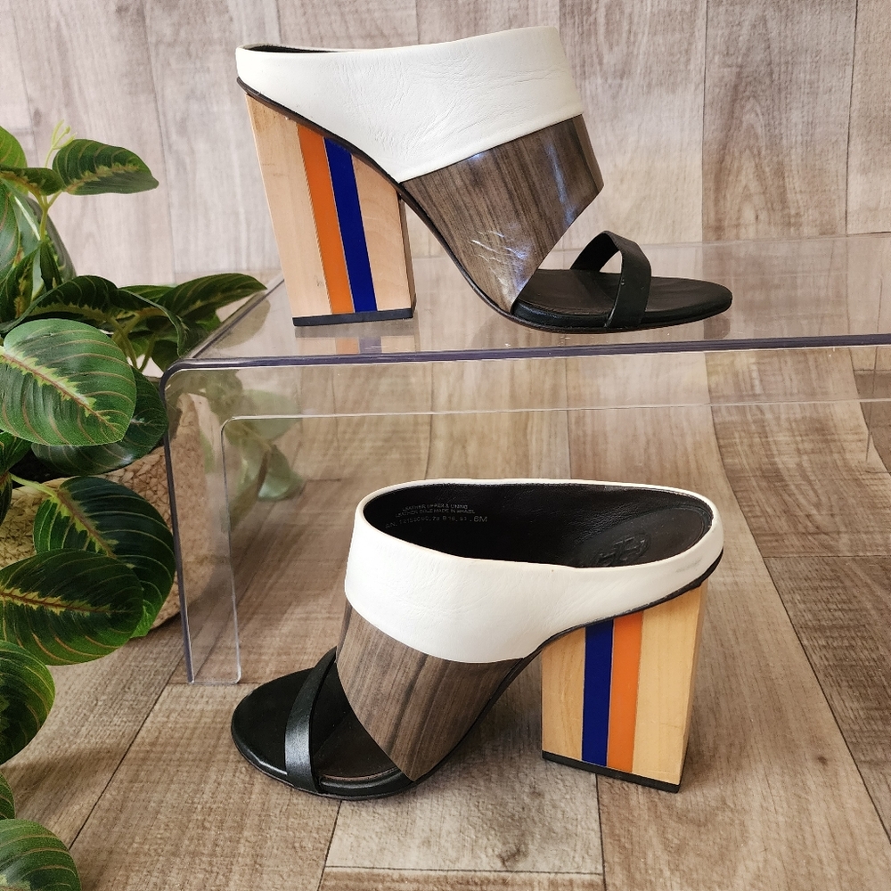 Tory Burch Mika Colorblock Mules Size 6 - Picture 5 of 14